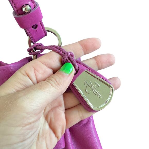 Cole Haan Cornelia Ellie Large Drawstring Fuchsia Purse - Picture 5 of 12